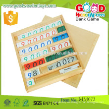 Montessori Matemáticas de madera Juego Educativo Juego de Banco de Juguete